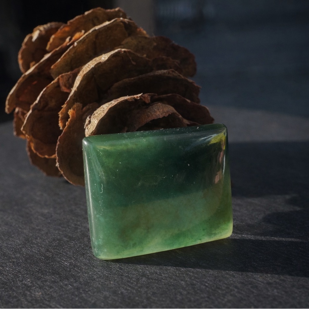 Green Stone Rectangular Pendant
